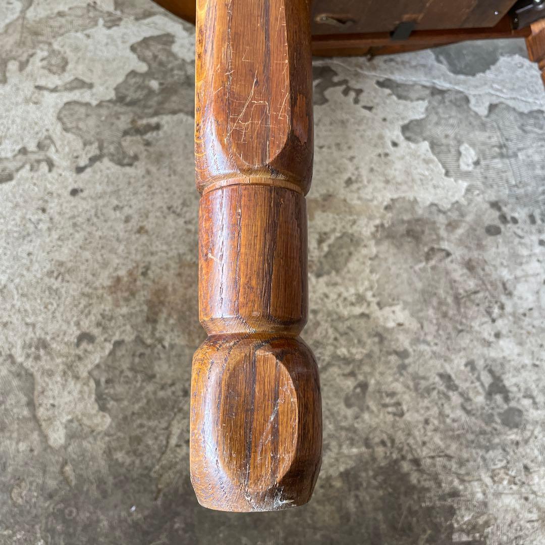 ビンテージ ラウンドエクステンションダイニングテーブル no4