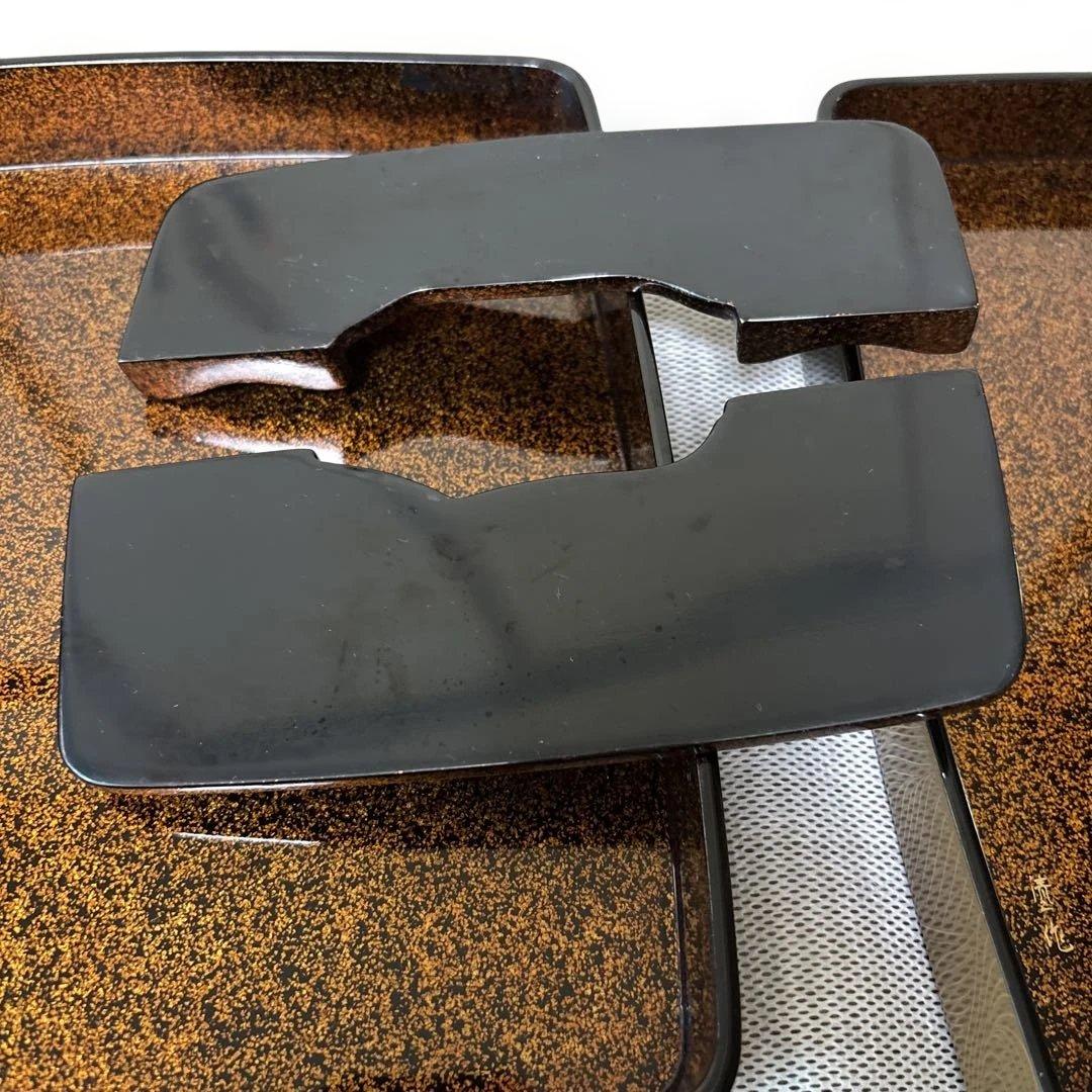 輪島塗りの蒔絵の硯箱(木箱入)