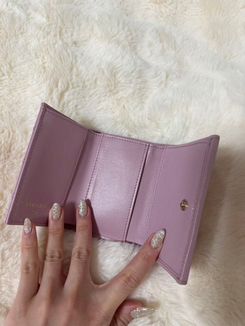CHANEL ピンク 三つ折り財布