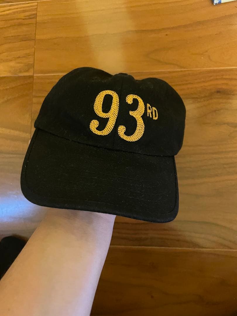 RRL キャップ　93RD刺繍(黄色)入りブラックキャップ