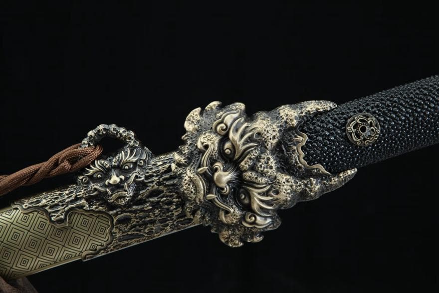天隕石祥龍唐刀 模造刀 居合刀 武士道 武具 漢剣 唐刀 龍泉剣 手鍛造打