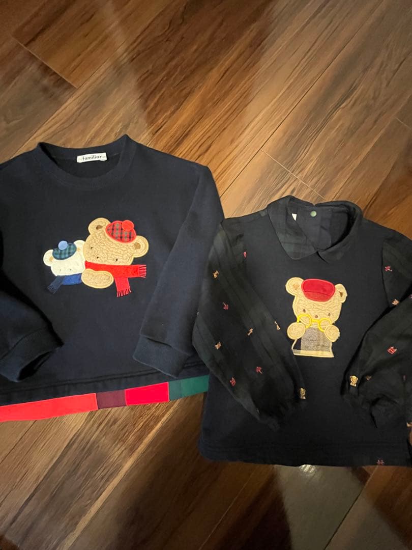 美品 familiar クマ刺繍 トレーナー 100センチ 2セット