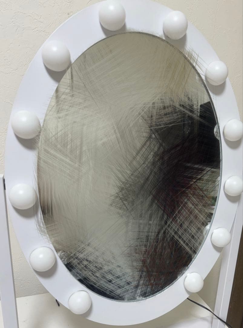 Francfranc フッツェ ハリウッドミラー ラウンド L ホワイト