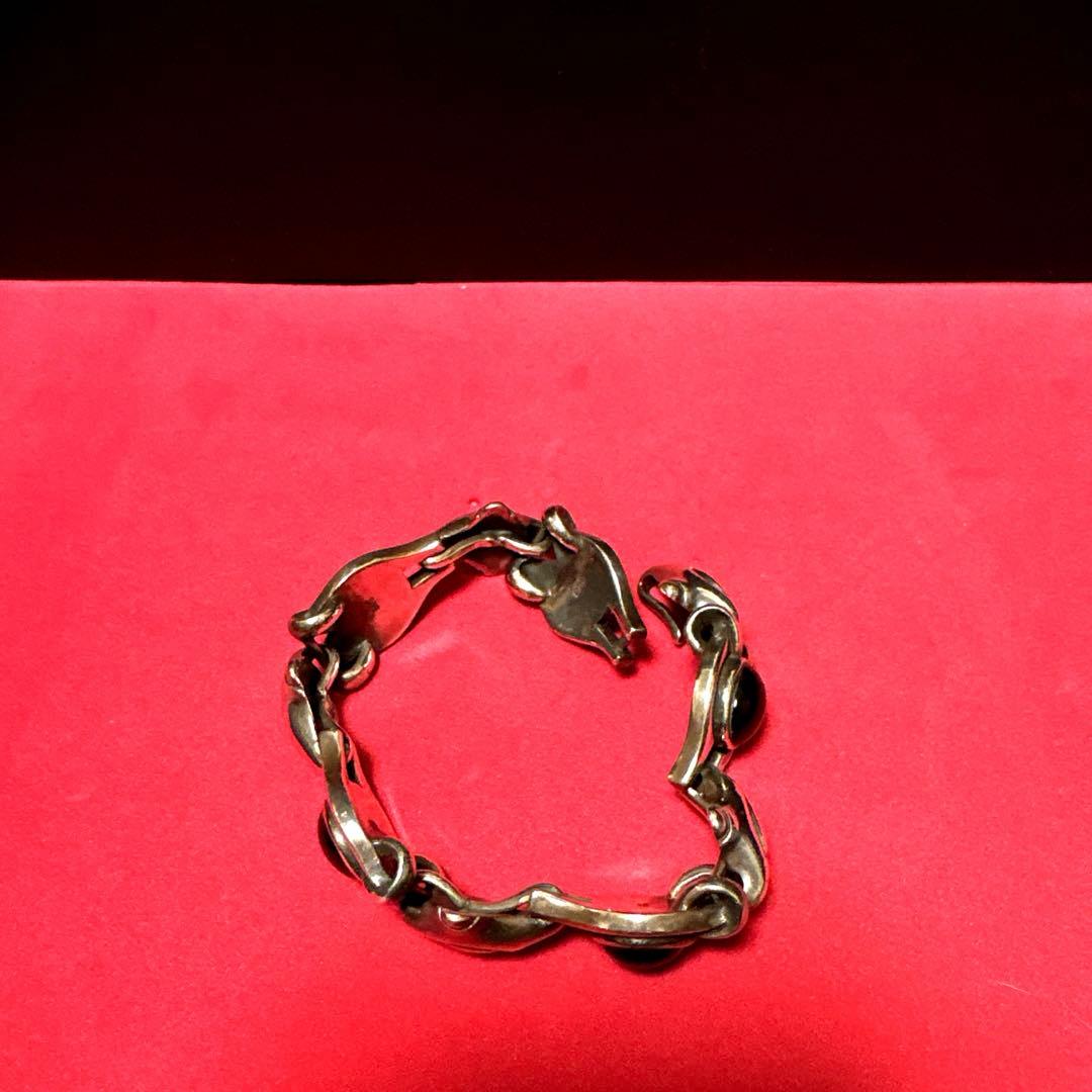 シルバー925 オニキス ブレスレット 90g vintage 重量級