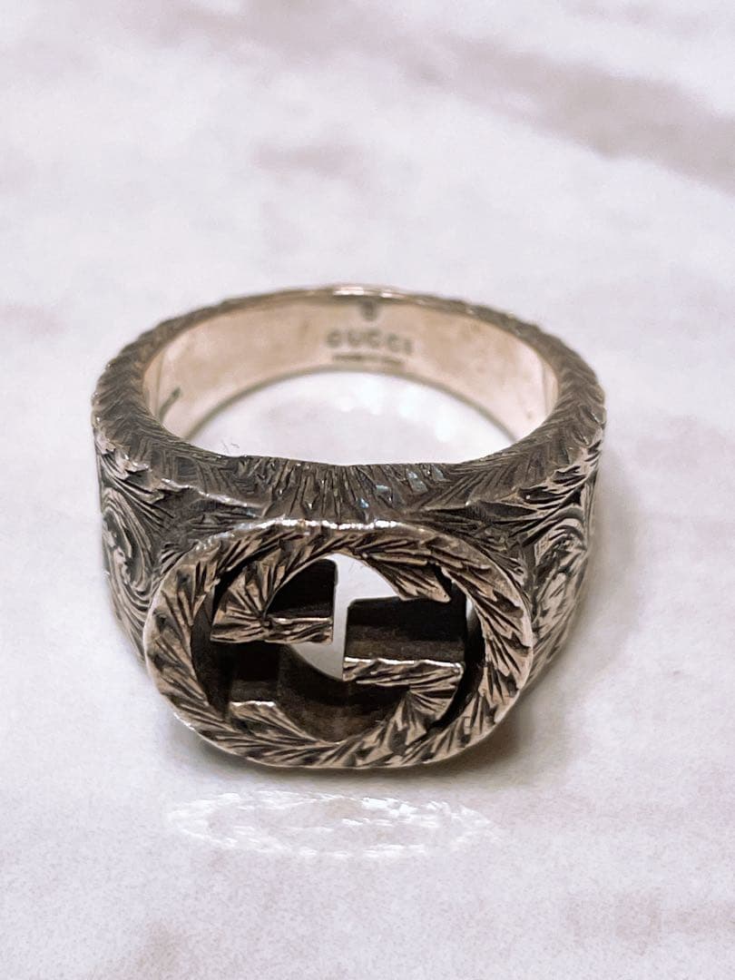 GUCCI グッチ　リング　インターロッキング　アラベスク　表記サイズ15号