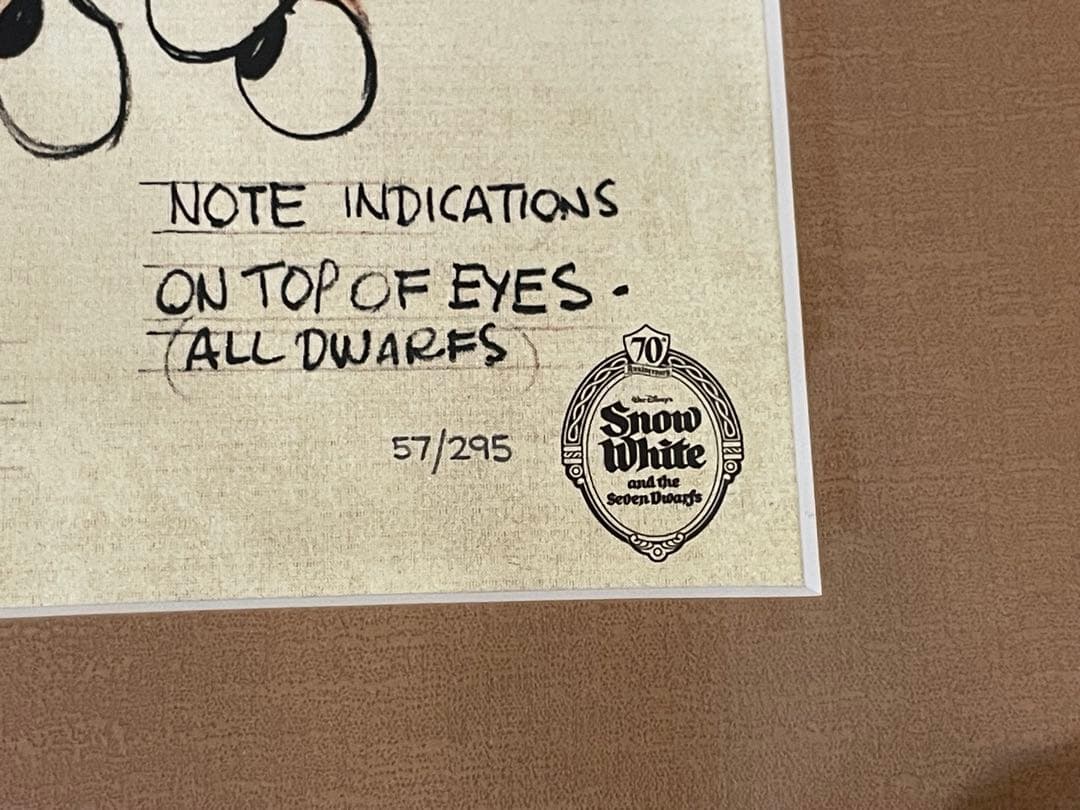 【希少品】ディズニー作品 白雪姫の七人の小人 キャラクターコンセプトアート版画