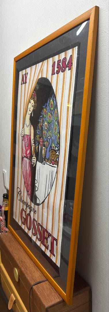 Champagne Gosset 額縁ヴィンテージ・アートポスター