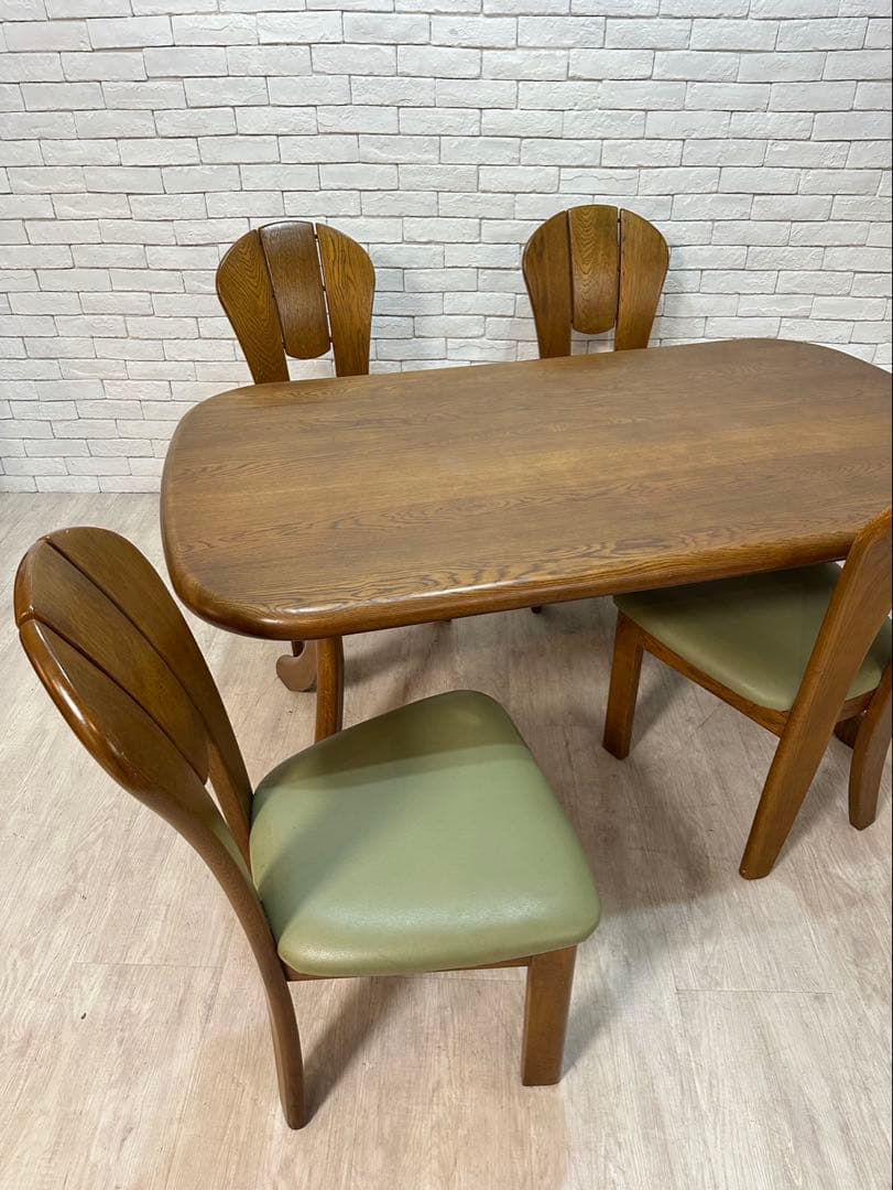 【東京都内23区配送無料】浜本工芸　定価35万ダイニングテーブル　＋チェア4脚