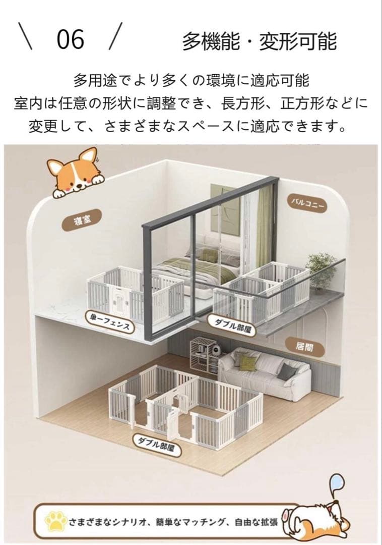 ペットサークル　ケージ　ドア付き　高さ60cm