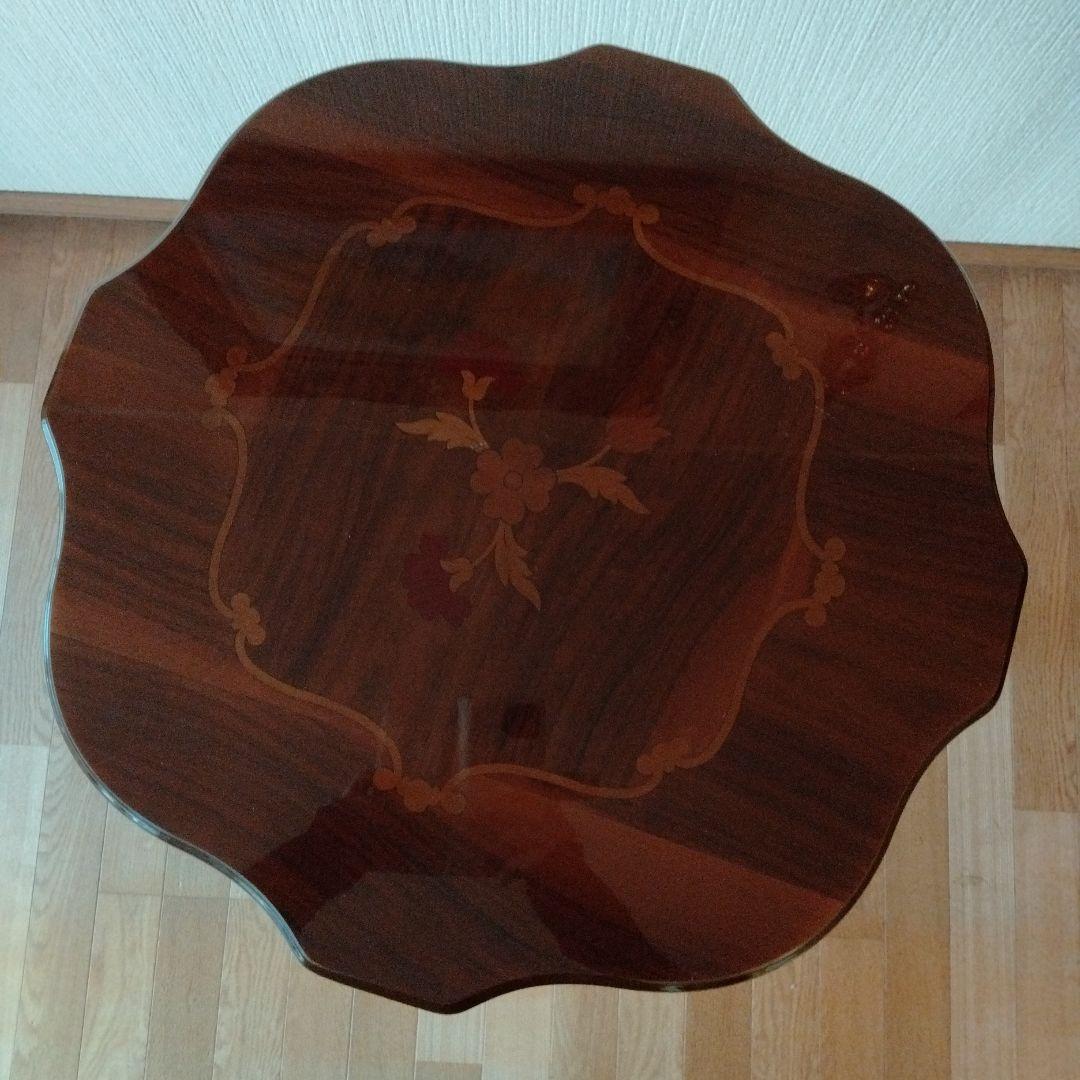 猫足サイドテーブル　ロココ調　木製テーブル　アンティーク　輸入家具　イタリア製