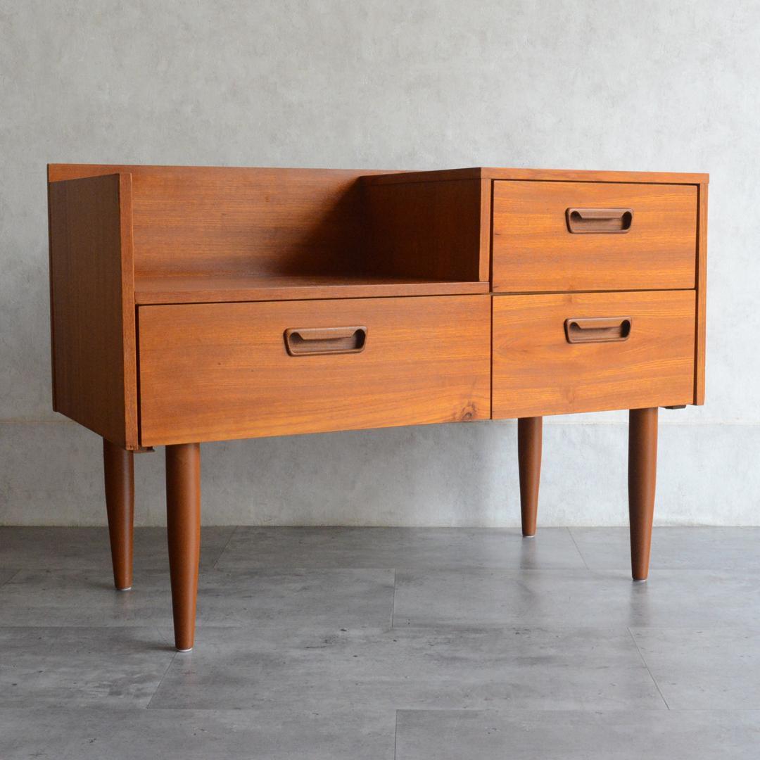 イギリスヴィンテージ チーク ドレッサー チェスト 鏡台 キャビネット