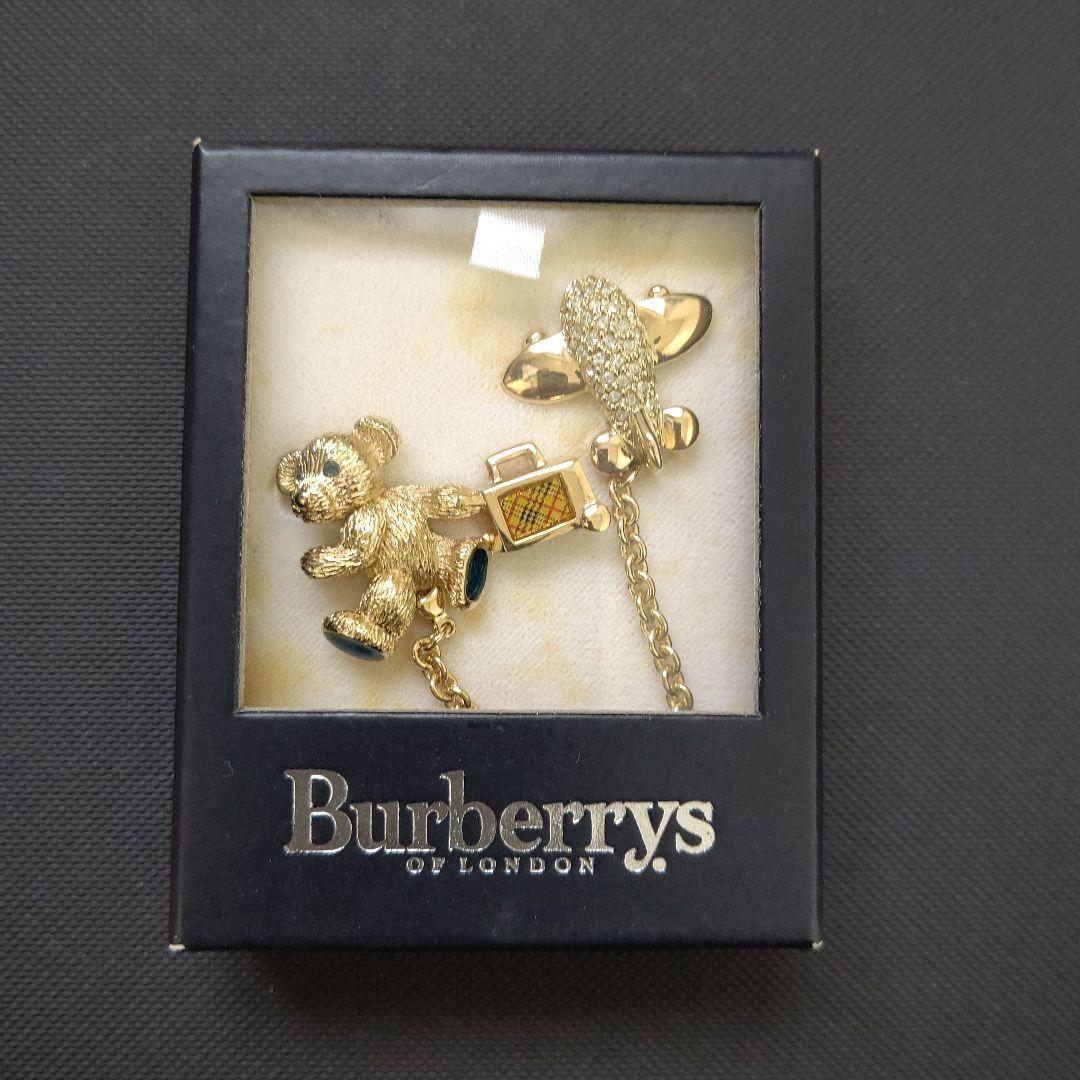 【美品】Burberrys　バーバリー　ベア　飛行機　ピンバッジ