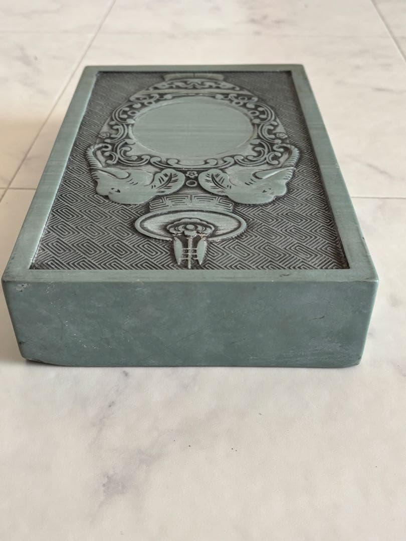 清康熙 雙象耳寶瓶　特大 清代 古硯 彫 紋 古硯 緑硯 端硯 端渓硯 松花硯