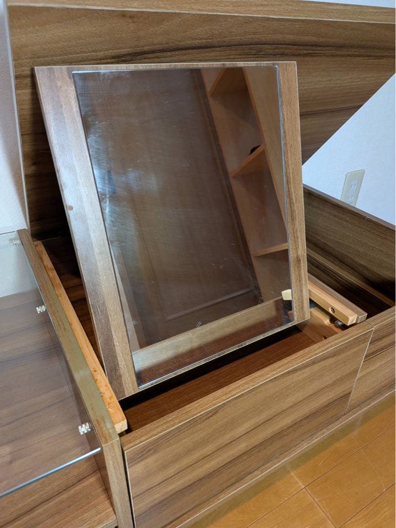 ■送料込■LOWYA ドレッサー ローテーブル コスメ台 センターテーブル鏡化粧