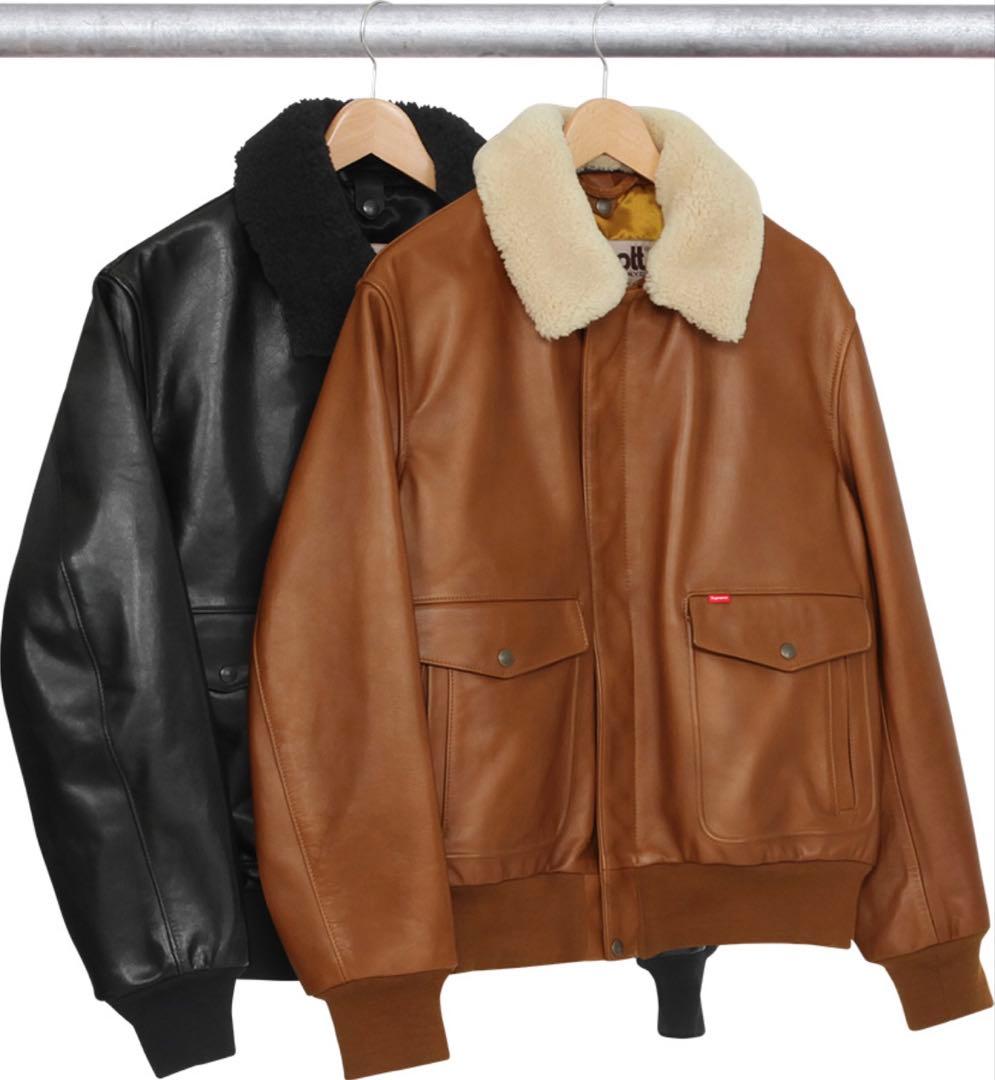 ジャケット・アウター Supreme 16FW Leather A-2 Fight Jacket M