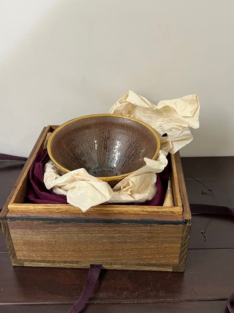 【稀少品】宋時代　天目茶碗 建盞 共箱　 XG3--33