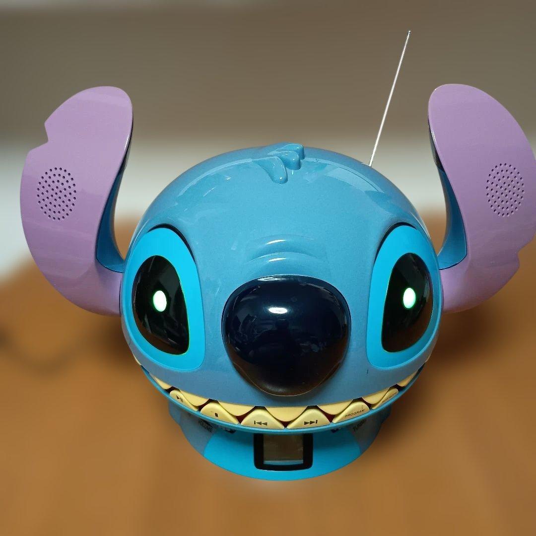 スティッチ CDプレーヤー AMFMラジオ LINE IN接続 電源ON目が点灯