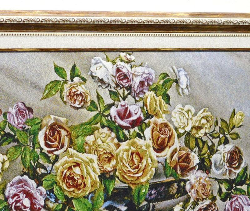 絵画 バラのゴブラン額絵 ゴブラン織り キャンバス 額絵 風景画 名画 アート