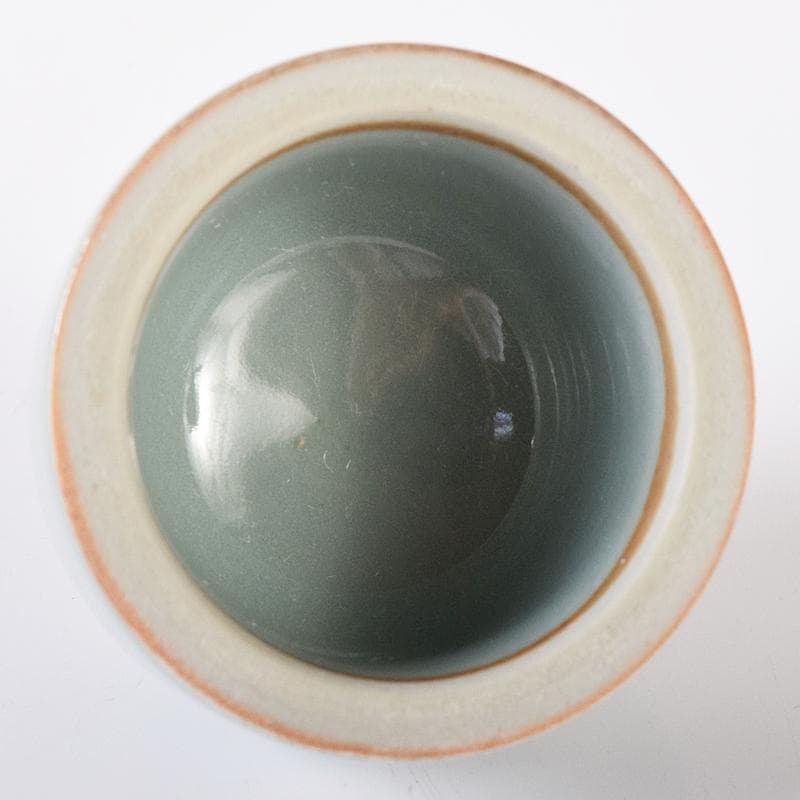 パウロニア　青磁　桃　香合　堀内宗完（兼中斎）極め箱　V　R8201