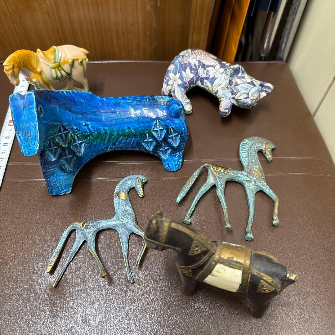 馬のオブジェ ヴィンテージ インテリア 木製　炻器　銅製　まとめ売り