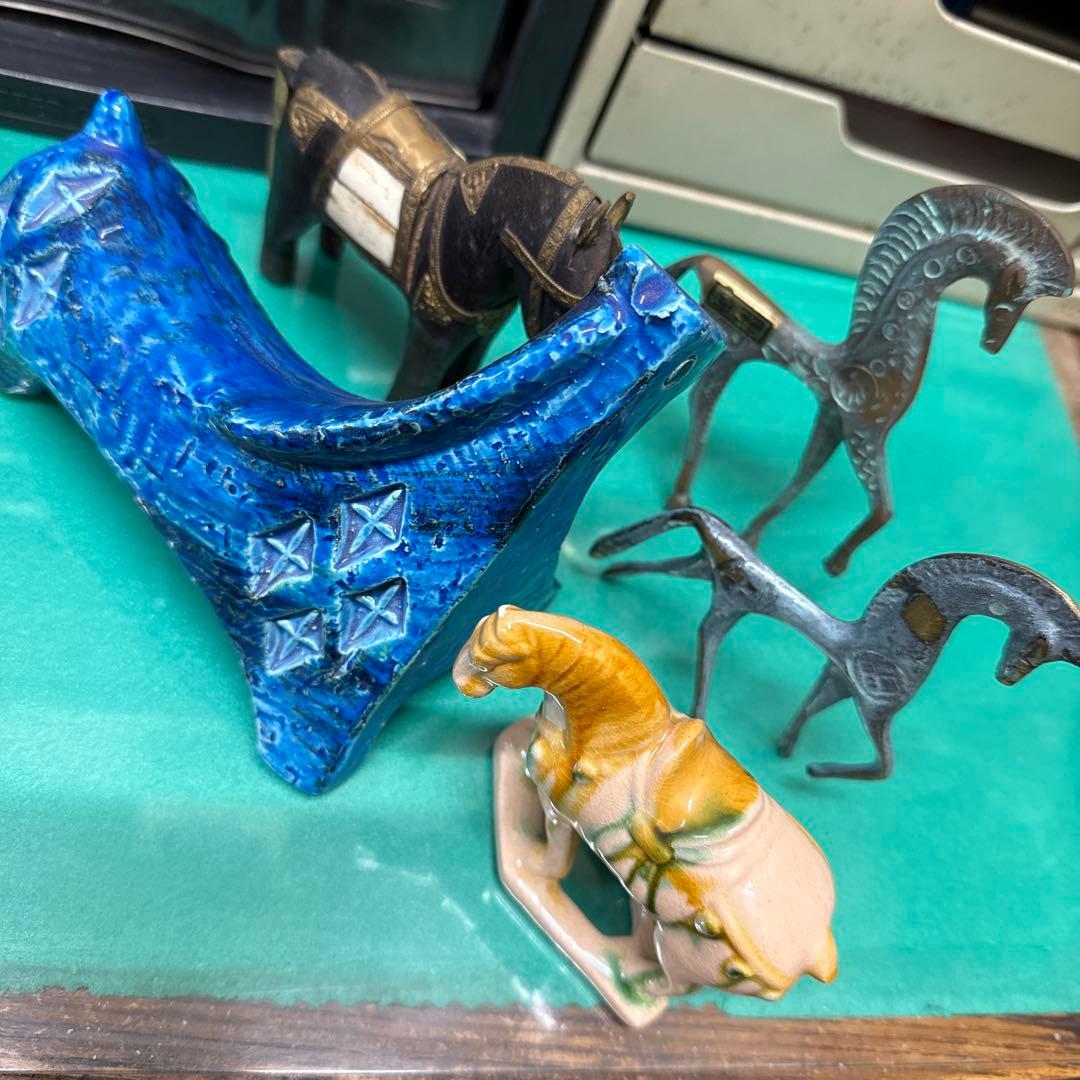 馬のオブジェ ヴィンテージ インテリア 木製　炻器　銅製　まとめ売り