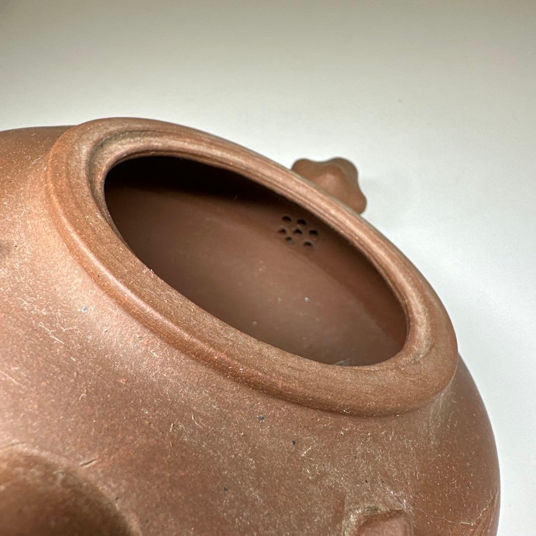 周揚大銘　朱泥急須　幅約20㎝　東Y7-0430☆2Fタエチ