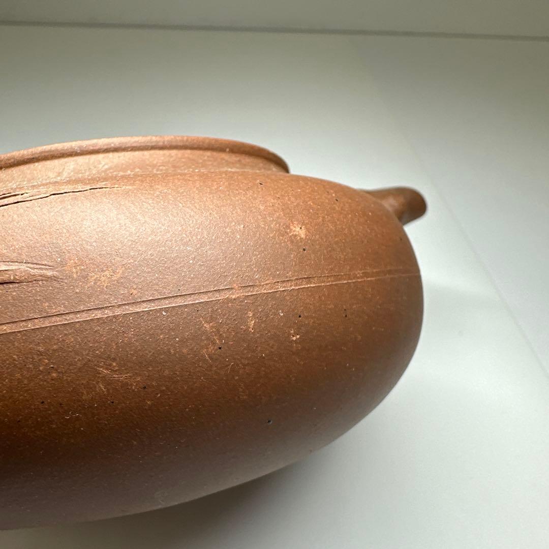 周揚大銘　朱泥急須　幅約20㎝　東Y7-0430☆2Fタエチ