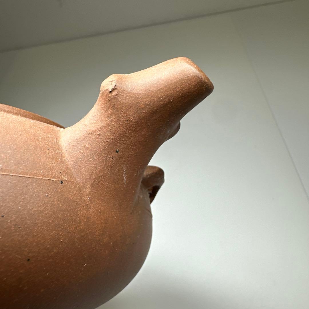 周揚大銘　朱泥急須　幅約20㎝　東Y7-0430☆2Fタエチ