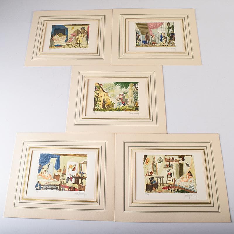 フランス　ヘンリー・リマリー　版画　114/600　5枚セット　V　R8330