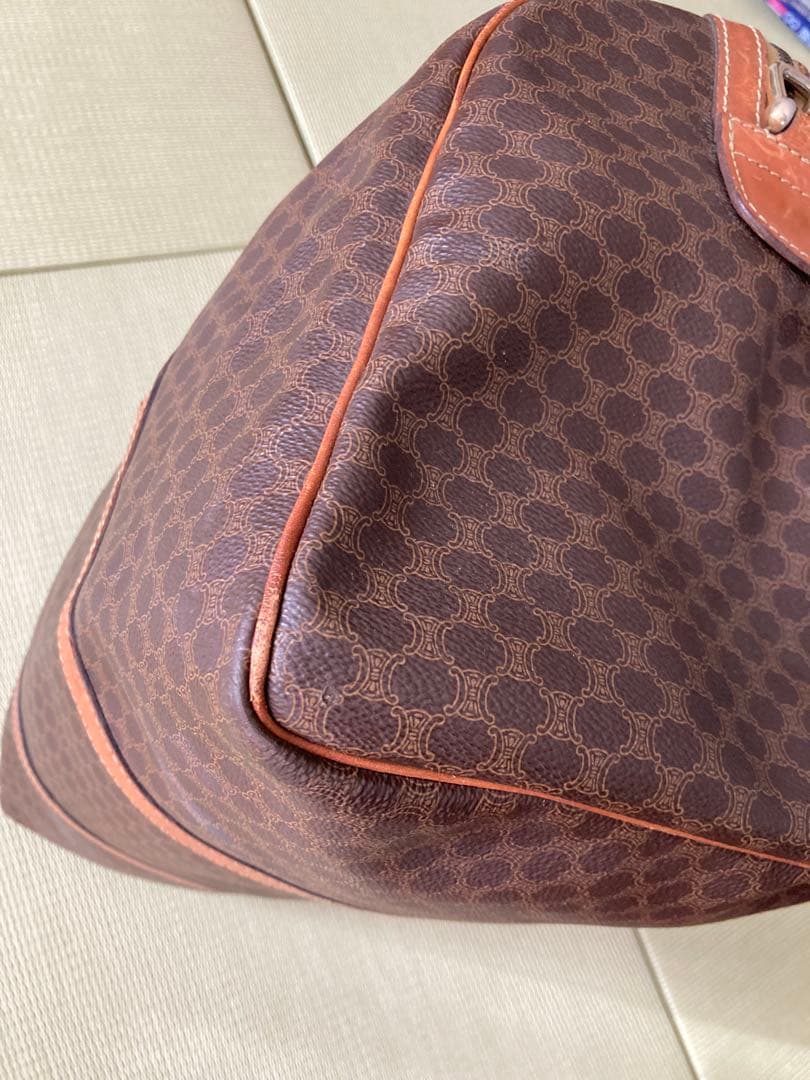 【CELINE】ボストンバッグ マカダム柄 ダークブラウン ショルダー付