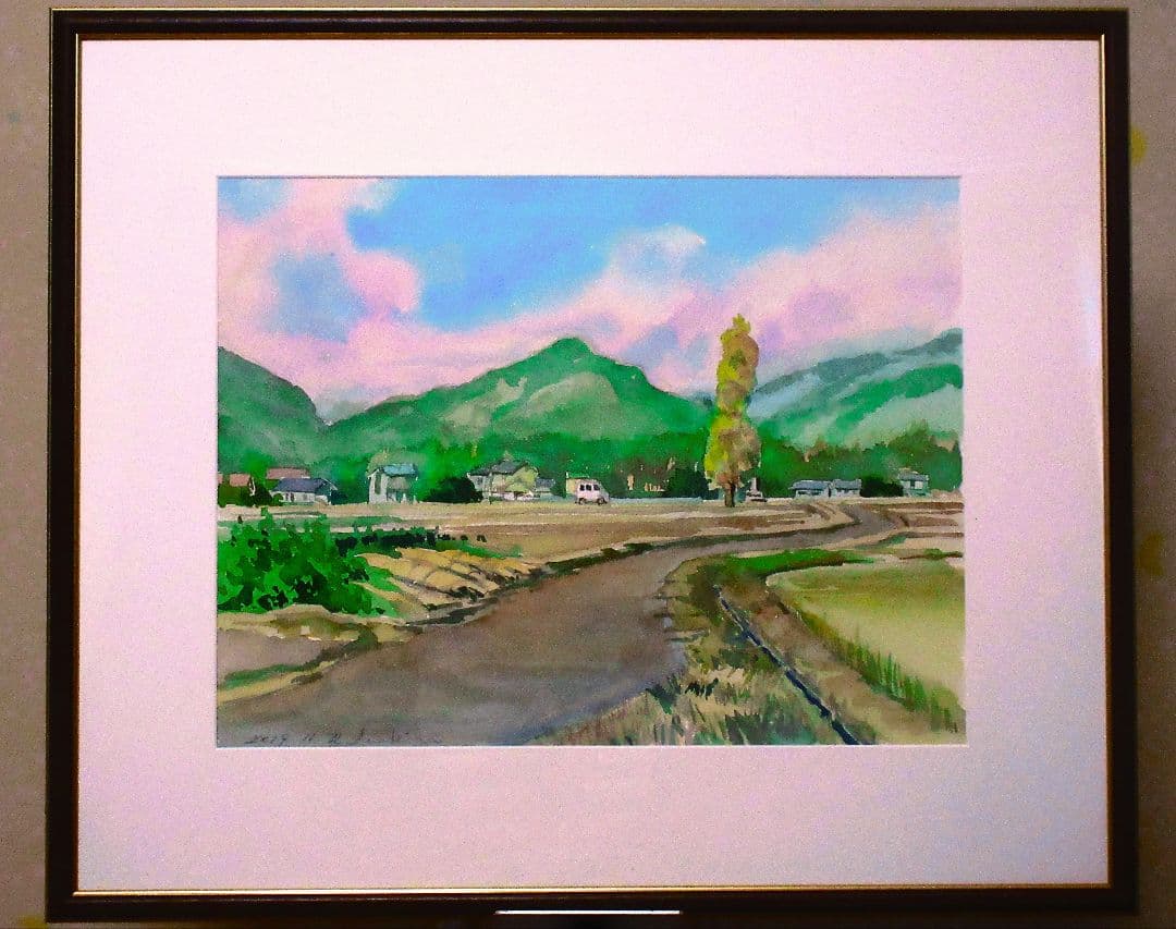 水彩画 風景画 2018年作品 フレーム付き 原画