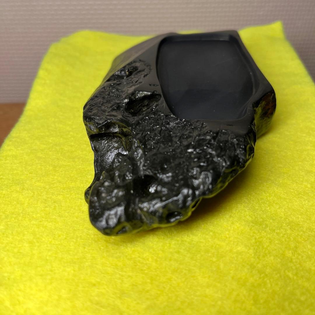 ⭕️屋久島硯　秀命堂　秀命作　純手彫り　希少な硯　女性好み作品　荒々しさ感じる