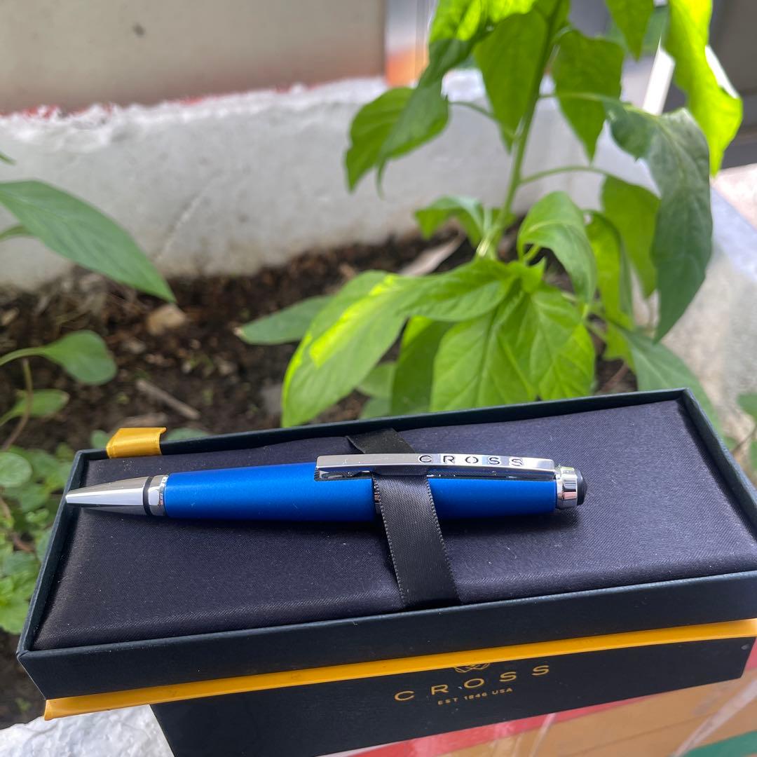 CROSS ボールペン 青 メタル製