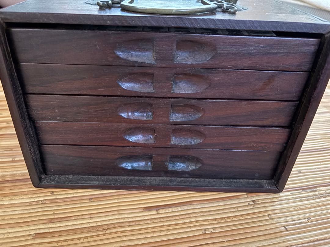 木箱入り麻雀セット　長楽　アンティーク