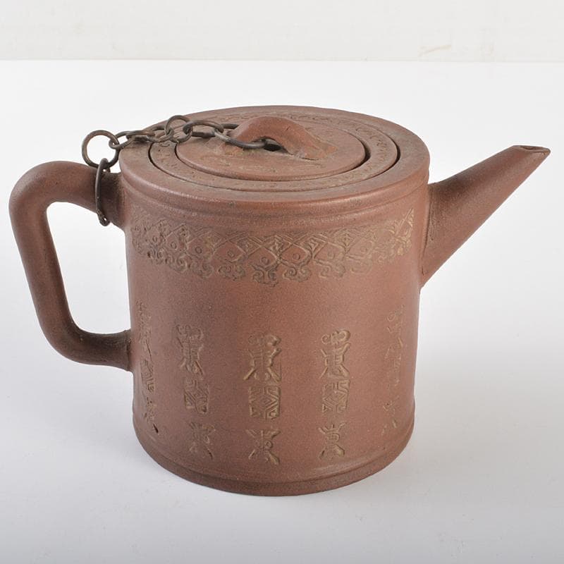 中国　宣興名壷銘　紫砂　朱泥　急須　茶壷　茶こし付　M　R6618