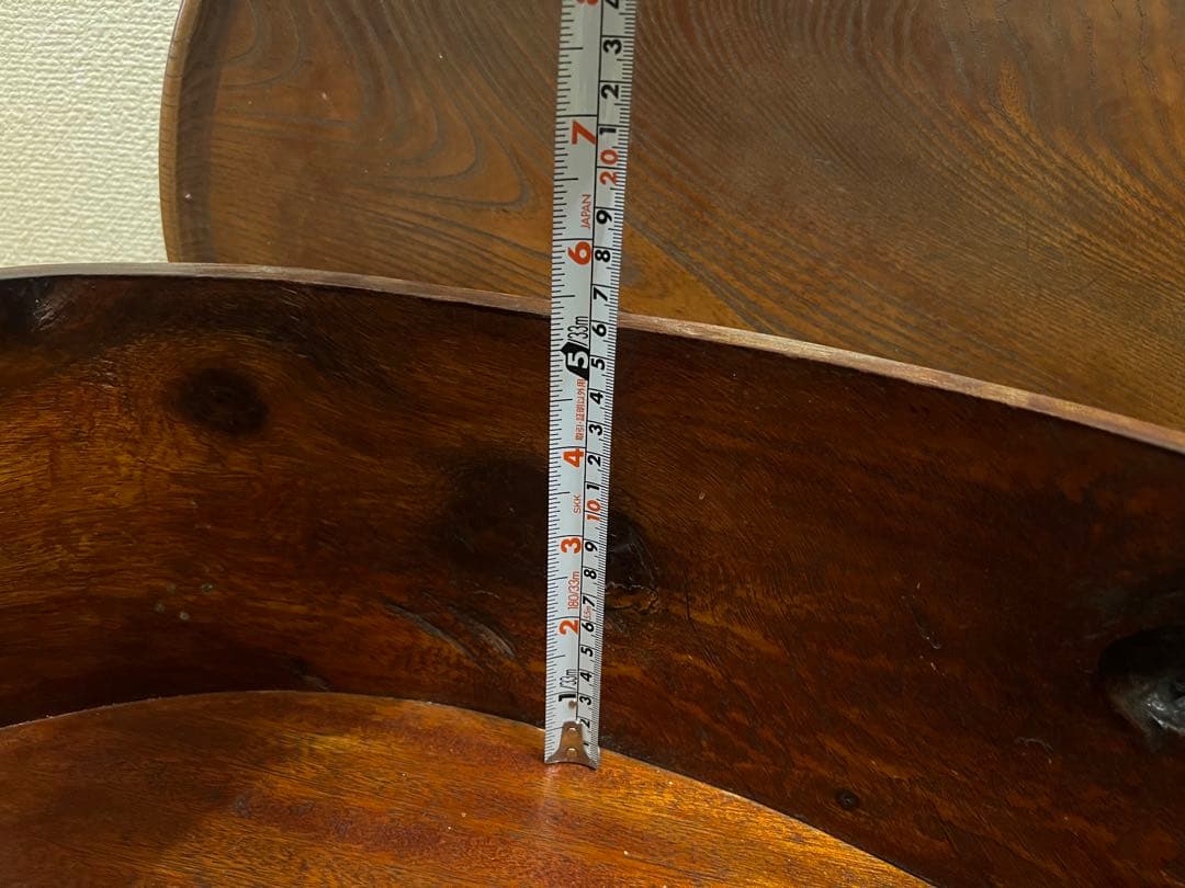 取込盆　槐　切り株　こぶ　木製スツール　花台　古道具　茶道具