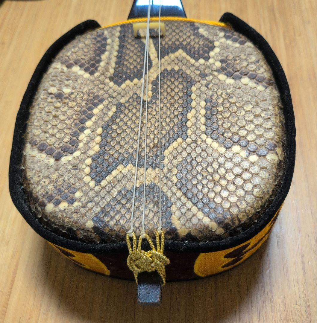三線 本体 蛇皮 ケース付