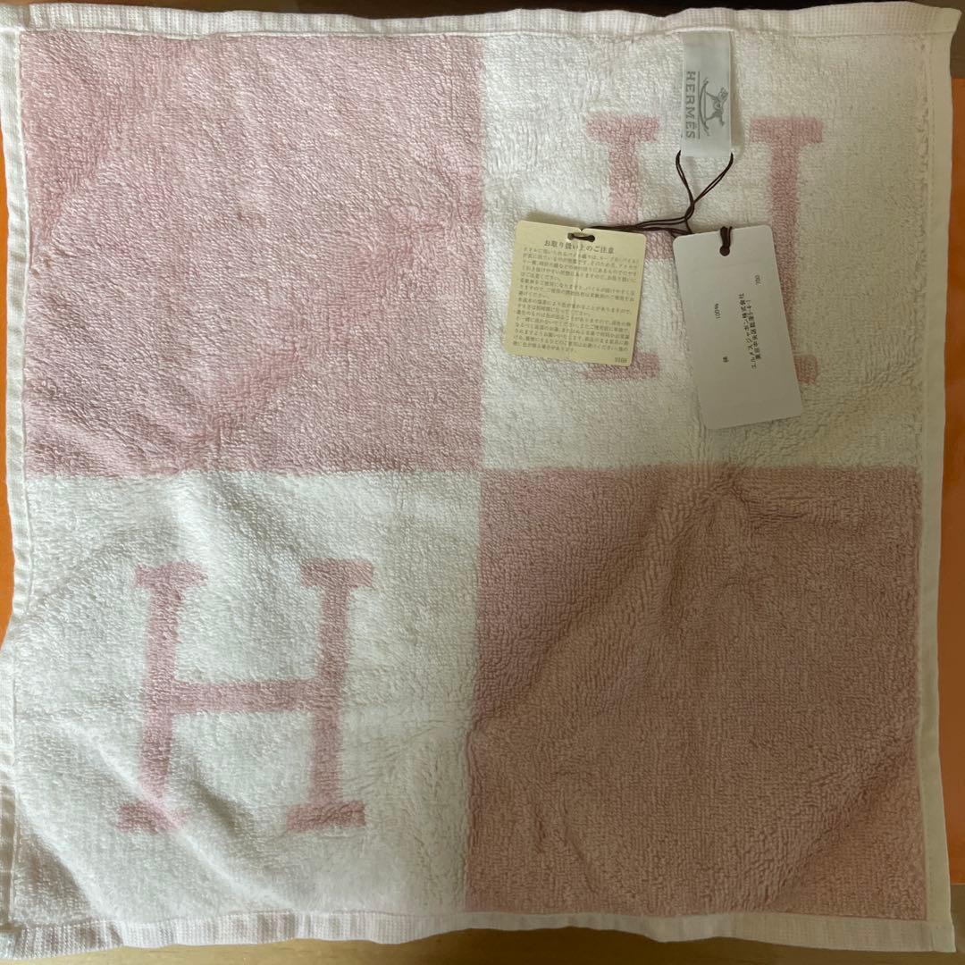 HERMES Hロゴ タオルハンカチ 2枚セット