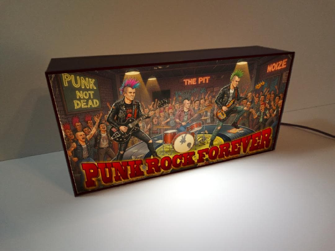 パンクロック ライブハウス パンクノットデッド 看板 置物 雑貨 ライトBOX