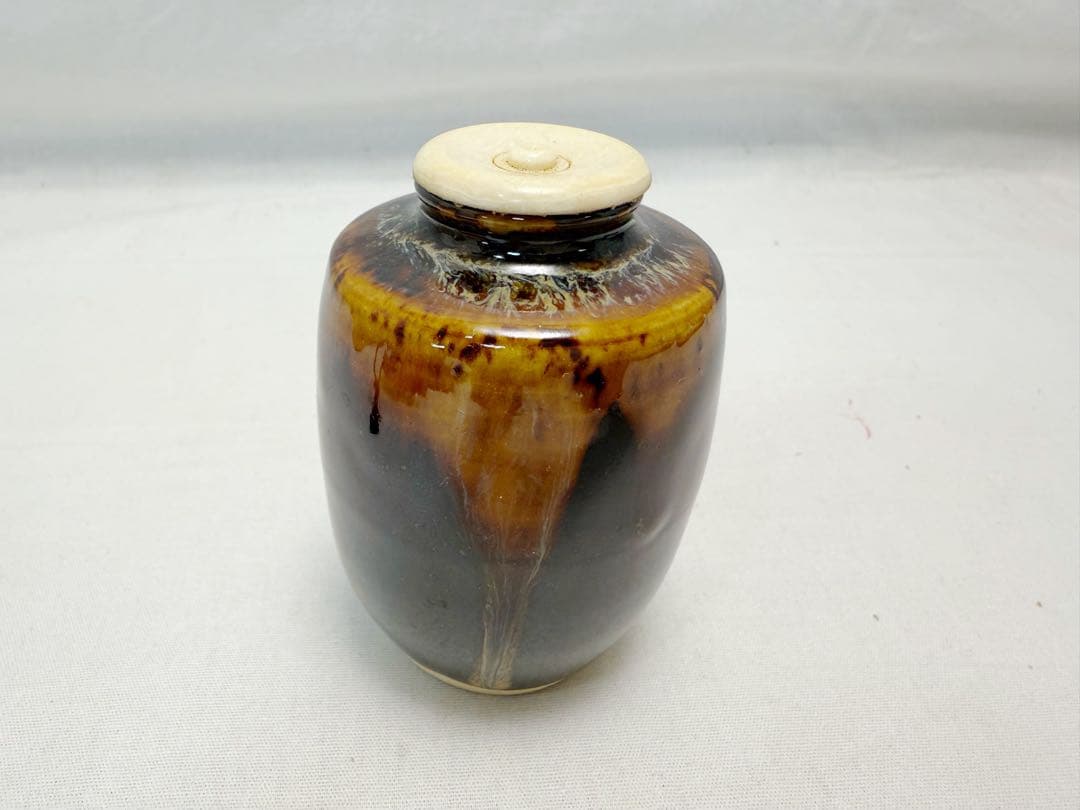 未使用 茶道具 桐木地 茶通箱 木製朱塗 金彩蒔絵棗 大津袋 桶谷定一 茶入仕覆