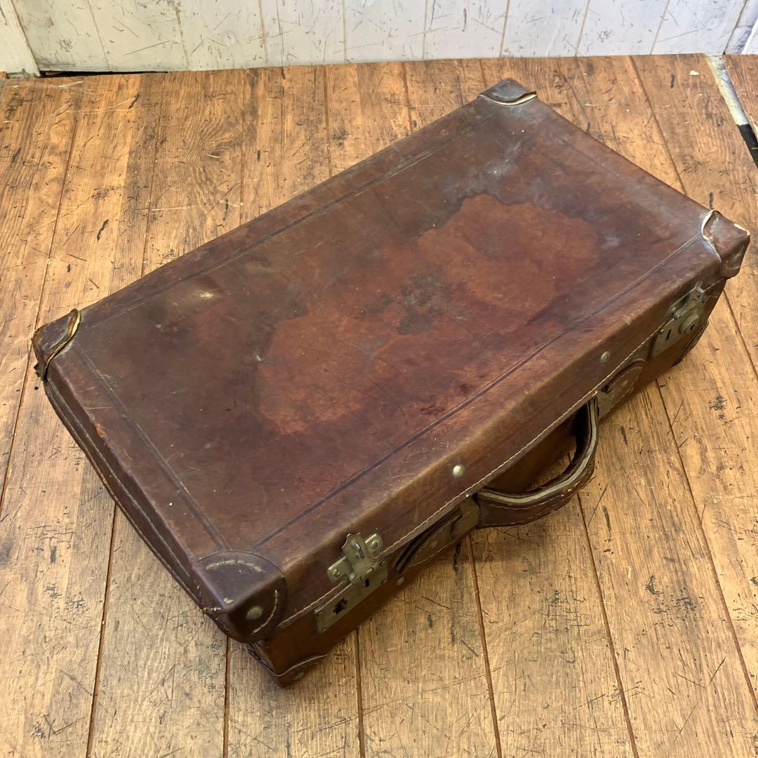 昭和レトロ アンティーク ヴィンテージ レザートランクケース スーツケース古道具
