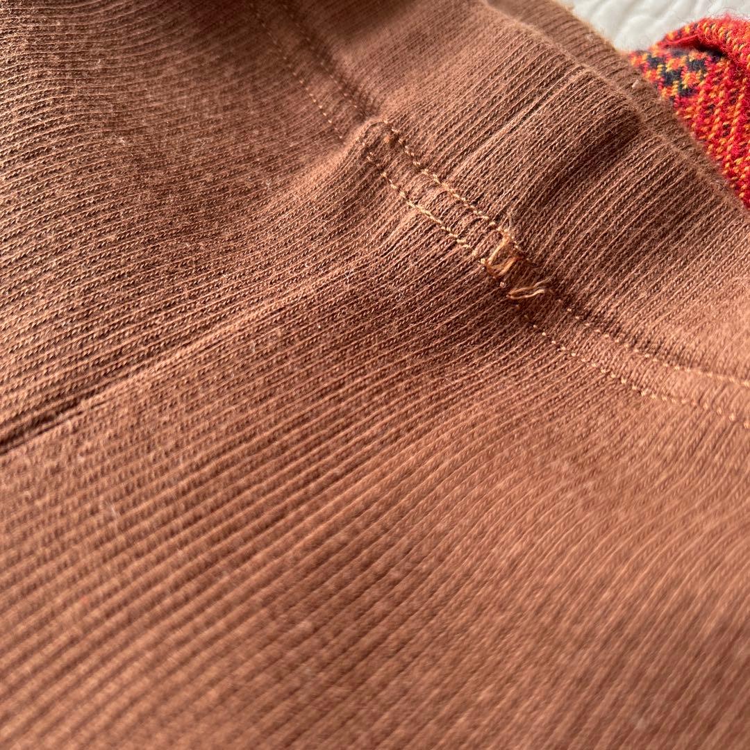 お色訂正　クレッシェントデュオ　オレンジと茶色のドット柄キュロットパンツ