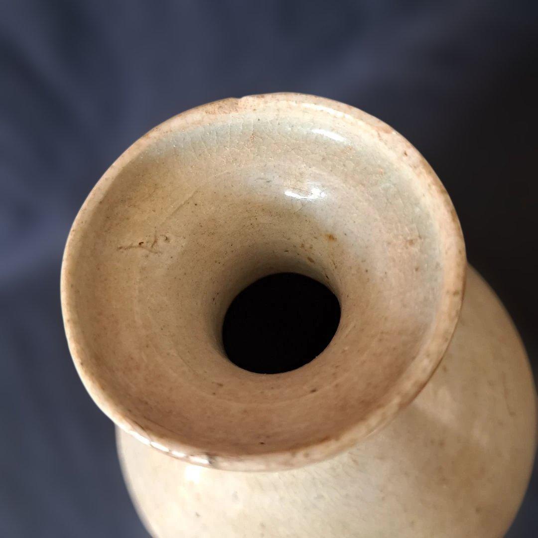 「特別出品！ これぞ骨董！」 李朝 白磁徳利 (幅13cm 高さ20cm) 骨董