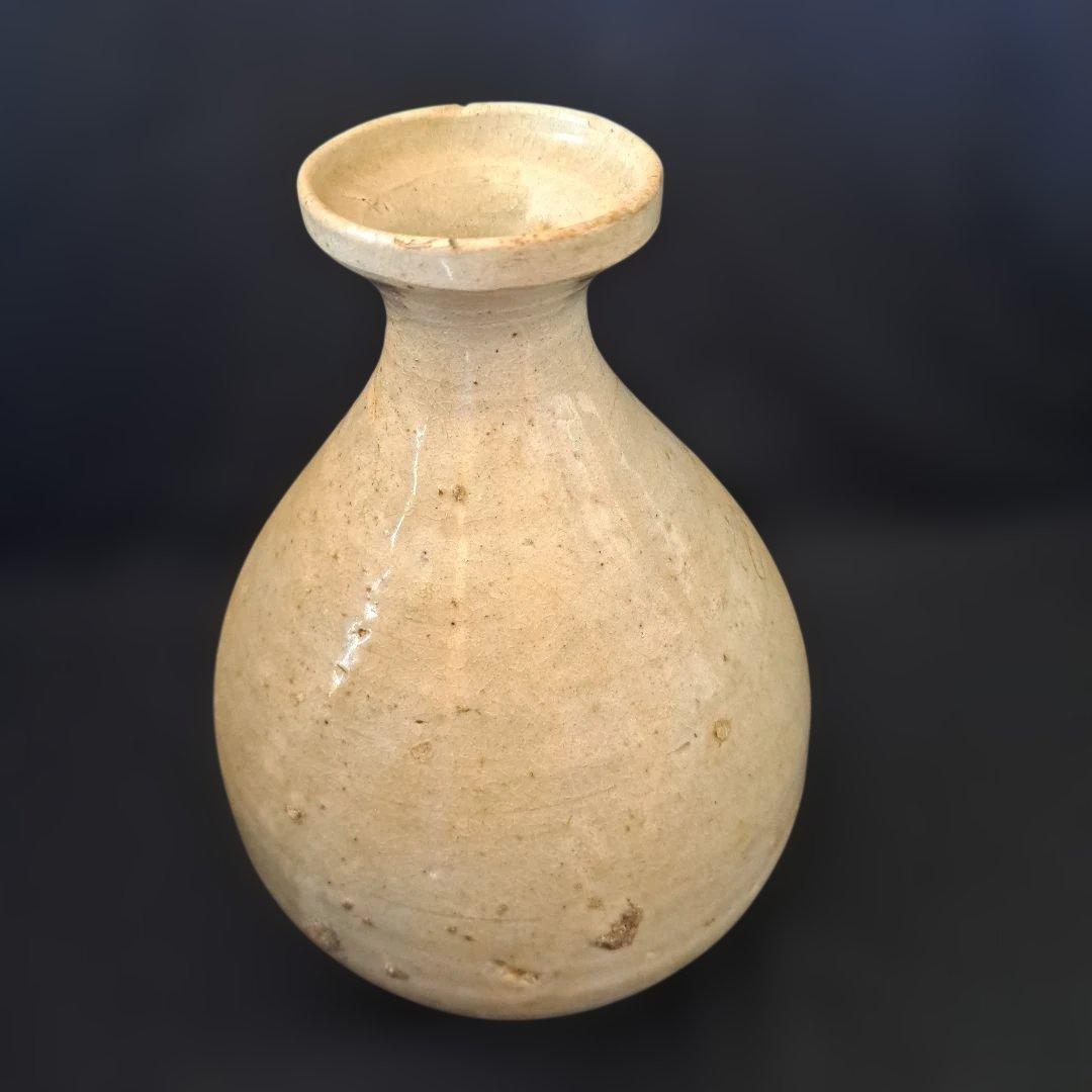 「特別出品！ これぞ骨董！」 李朝 白磁徳利 (幅13cm 高さ20cm) 骨董