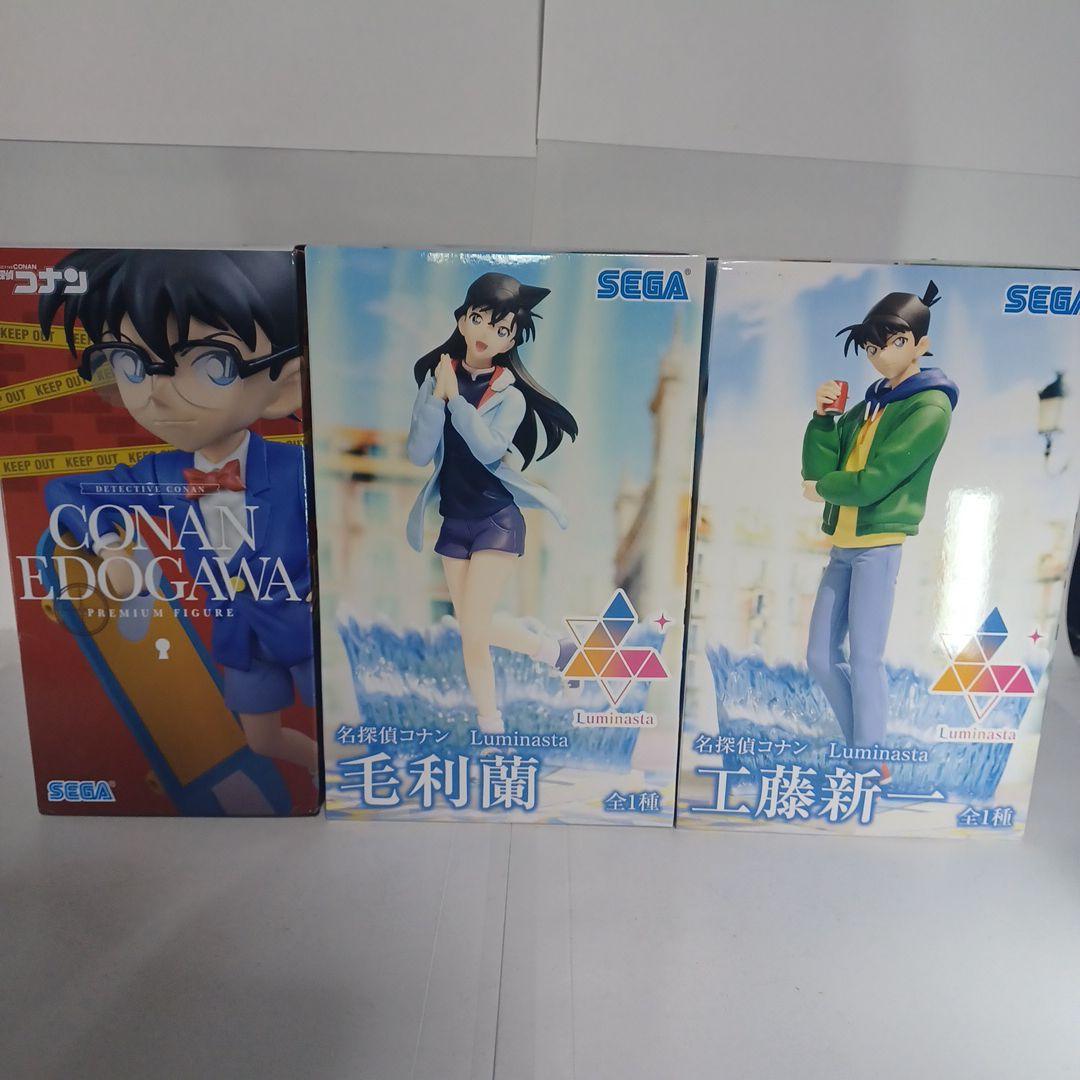 名探偵コナン　フィギュア　コナン　工藤新一　毛利蘭　プレミアム　サッカーボール