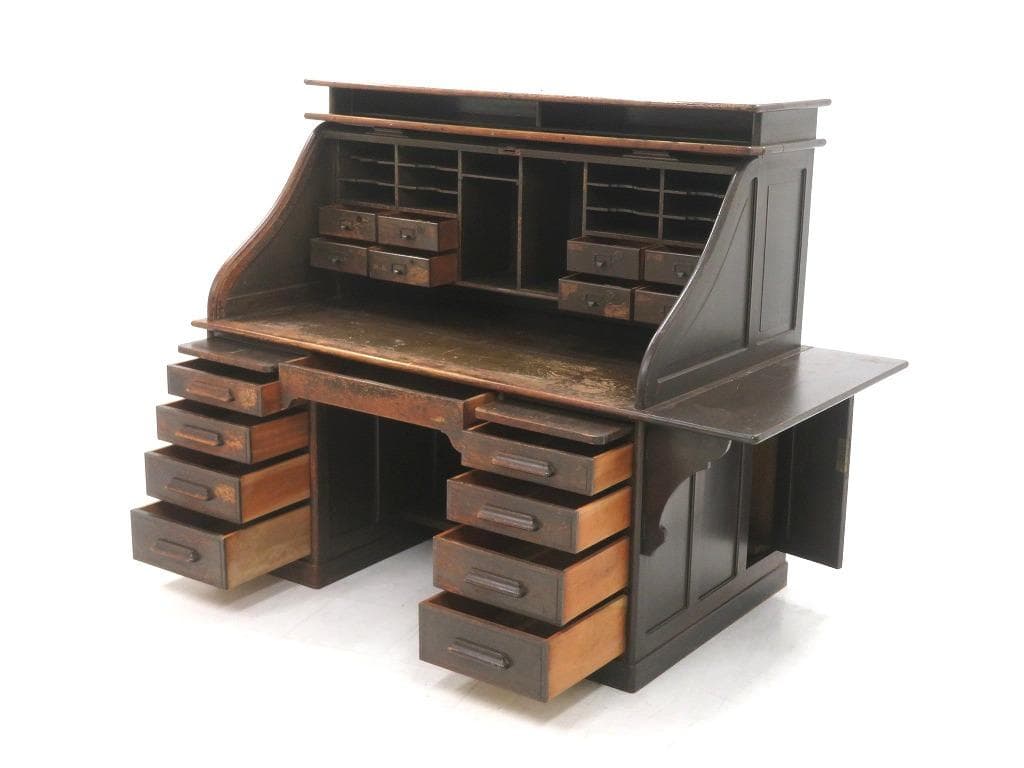 日本の古い　　書斎机　両袖机　和モダン　和製　アンティーク　店舗什器　カフェ