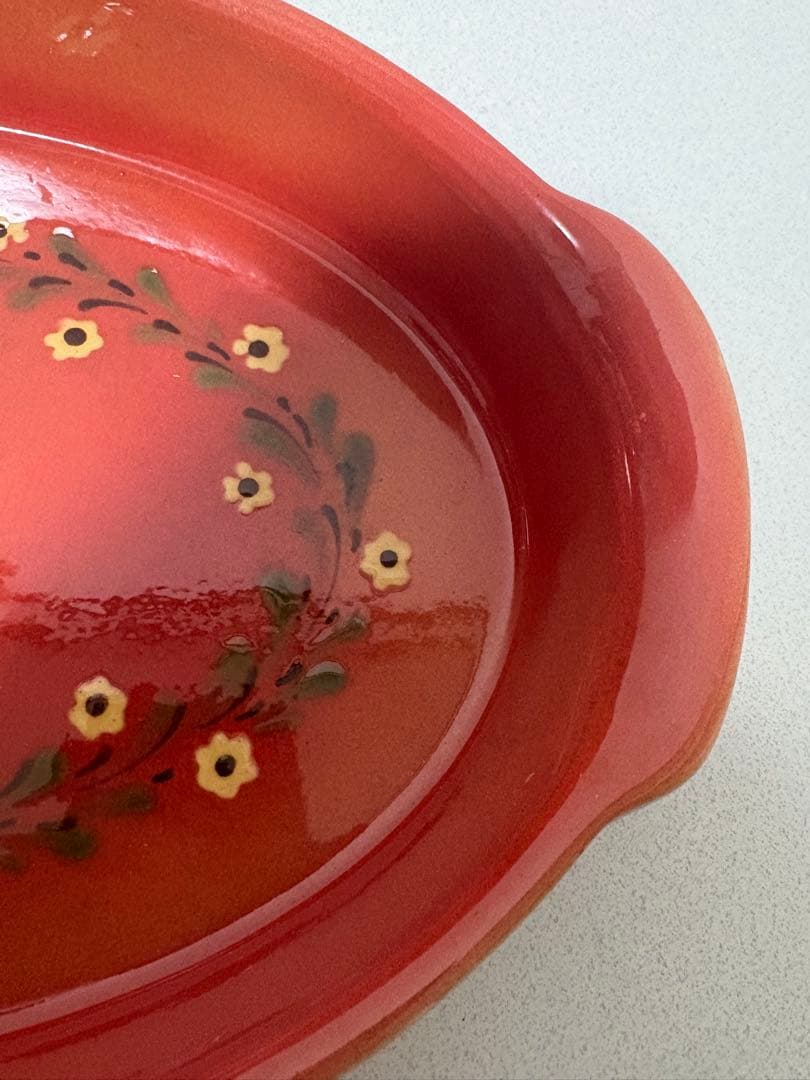 ポトゥリ・ダルザス オーバル グラタン皿 フランスアンティーク　アルザス産 陶器