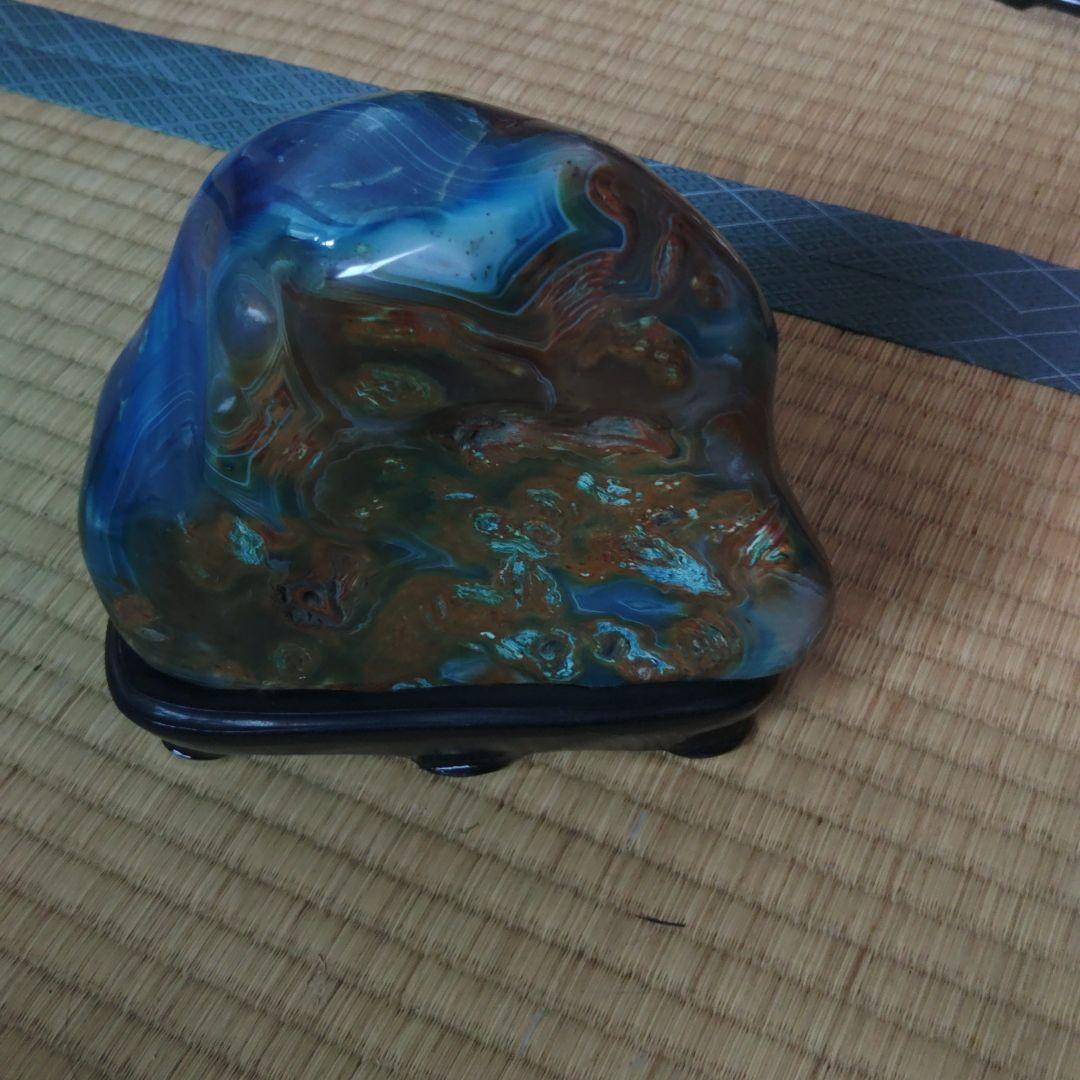 天然石 インテリア装飾 青 オレンジ