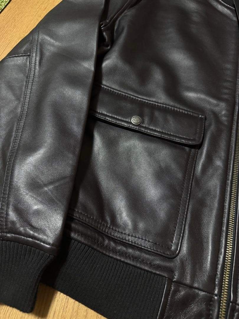 タグ付 純正 HARLEY DAVIDSON 羊革 レザージャケット 黒 L