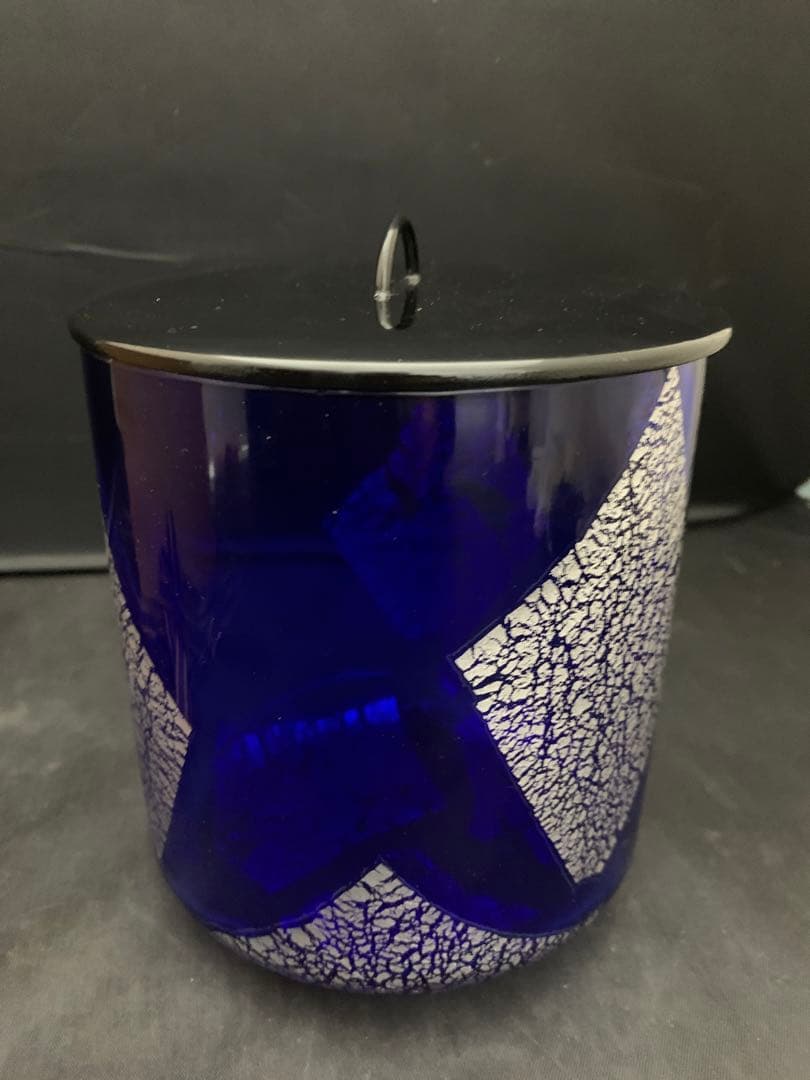 銀箔 水指 青ガラス水指　茶道具